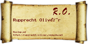 Rupprecht Olivér névjegykártya